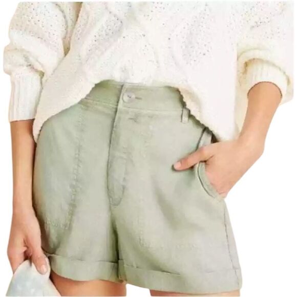 Anthropologie cloth and stone light green high waist shorts size xsmall - Picture 1 of 7